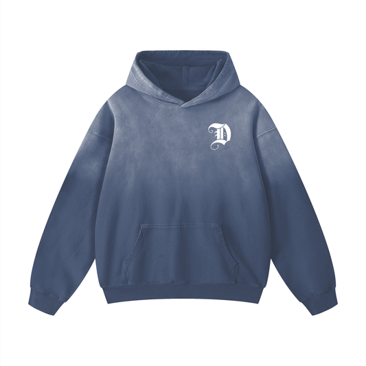 Dellusional Washed blue hoodie